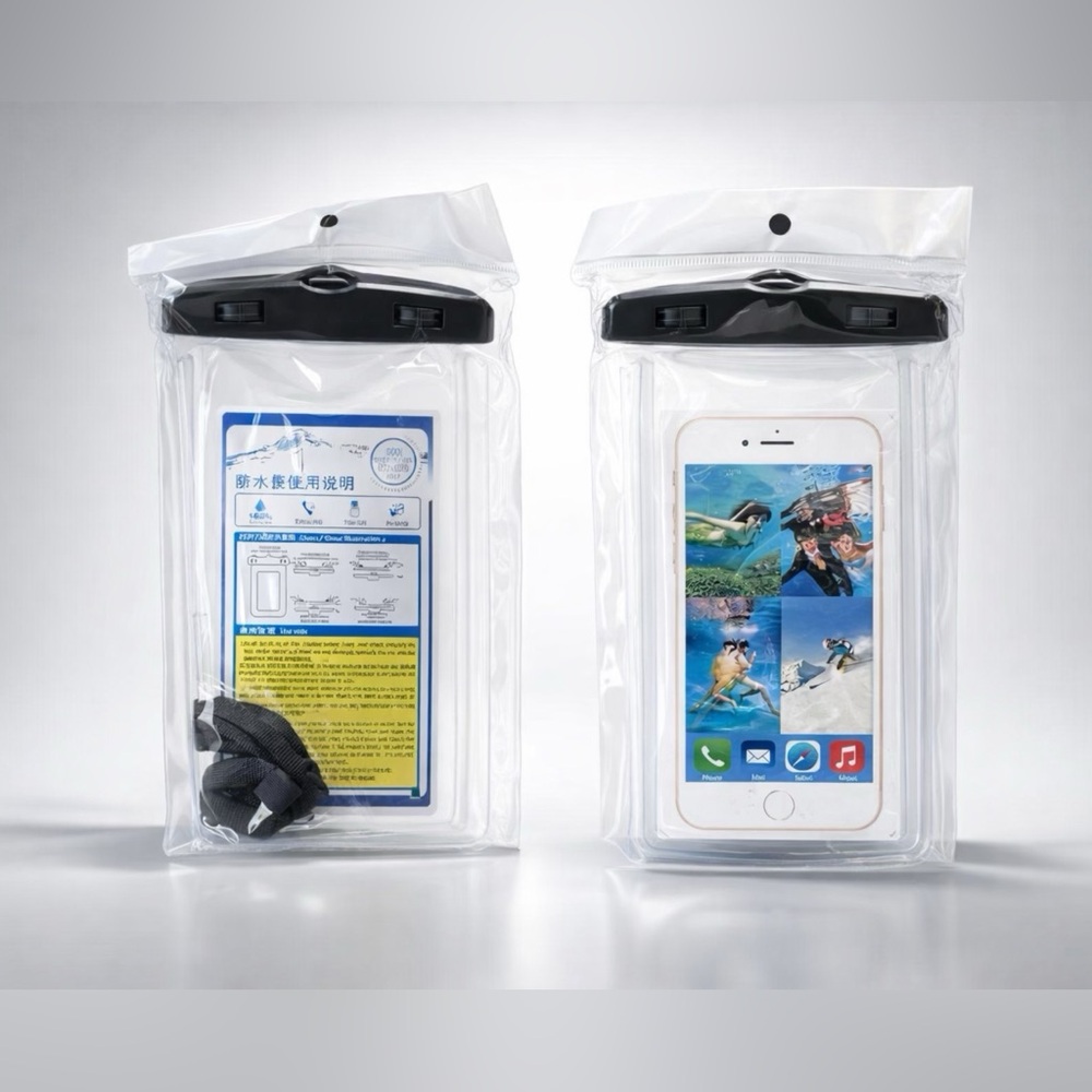 Clear Waterproof Pouch (Black Trim) Lot of 2